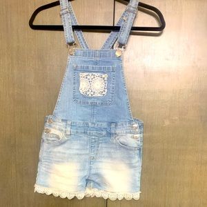Justice Light Wash Denim Overalls Size 12